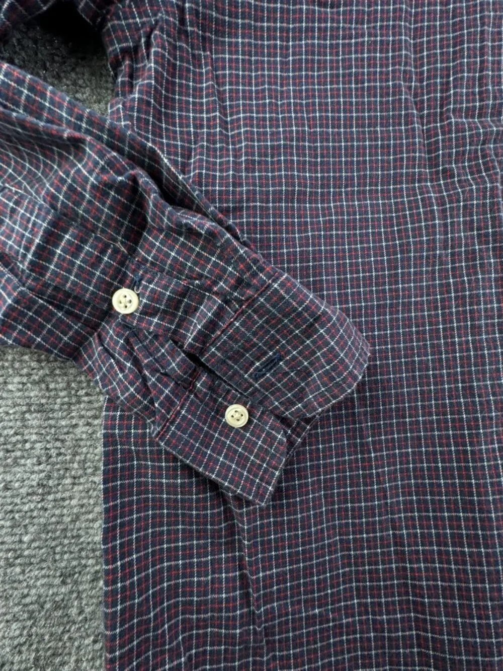 Ralph Lauren Flannel Boy Long Sleeve Button Up Shirt Youth Red Blue Check Cotton